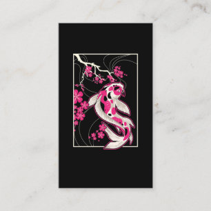Japan Koi Fish Cherry Blossom Japanisch Nishikigoi Visitenkarte