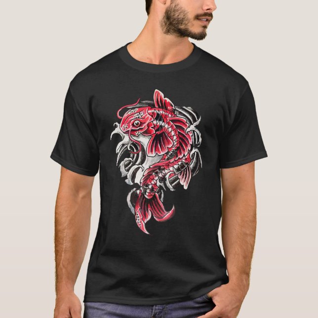 Japan Koi Japanischer Fischkrebs Blossom 85 T-Shirt (Vorderseite)
