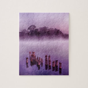 Japan Kumamoto Floating Island Fog Lake Morning