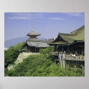 Japan, Kyoto, Die Aussicht vom Kiyomizu-Tempel Poster