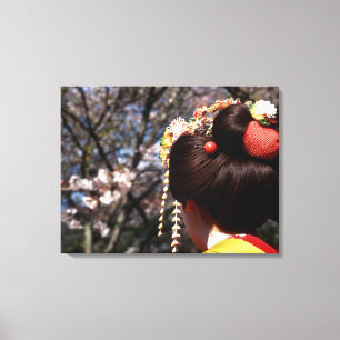 Japan, Kyoto. Hinteransicht nah-up von geisha's Leinwanddruck