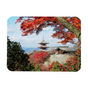 Japan, Kyoto. Kiyomizu-Tempel in Herbstfarben Magnet