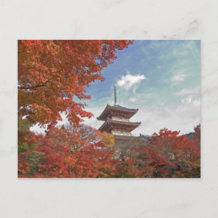 Japan, Kyoto, Pagode in Herbstfarben Postkarte