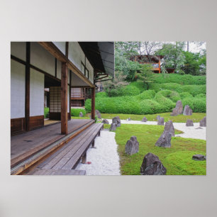 Japan, Kyoto. Steingarten in Stille Poster