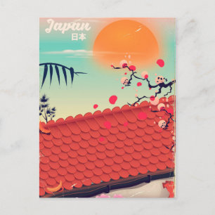 Japan Landscape Reiseplakat Postkarte