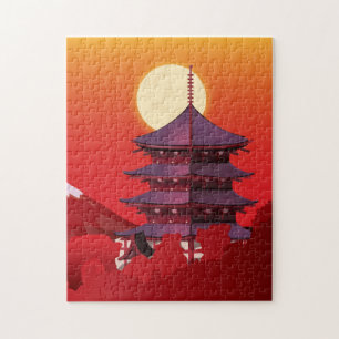 Japan-Landschaft-Reisekarikatur