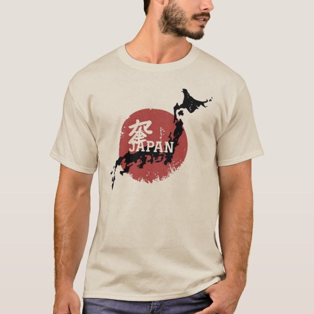 Japan Map - Aufstieg Sun T-Shirt (Vorderseite)
