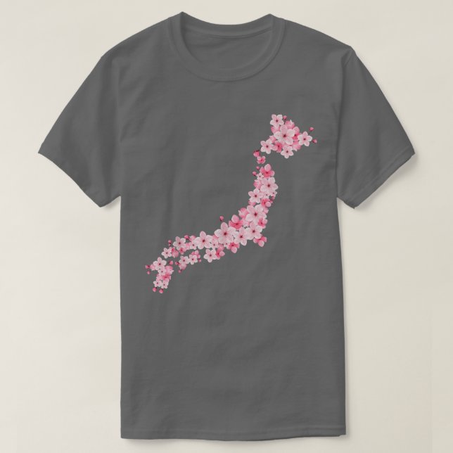 Japan Map Japanische Sakura Karte T-Shirt (Design vorne)