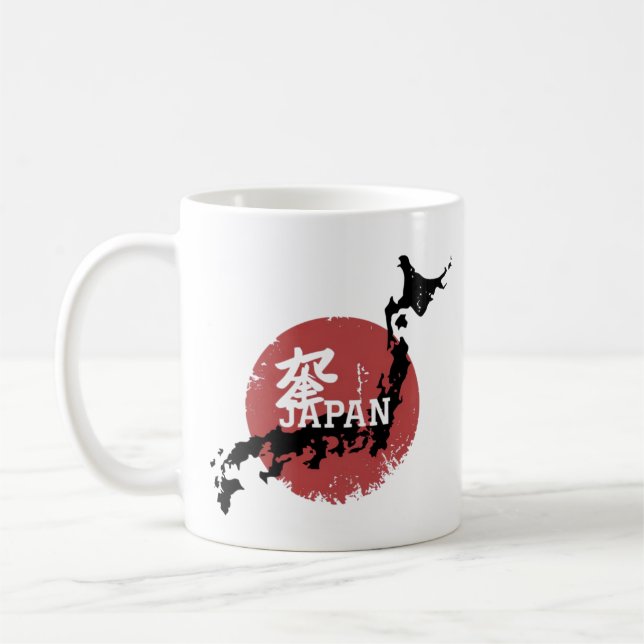 Japan Map Rising Sun - Japanische Kultur Kaffeetasse (Links)