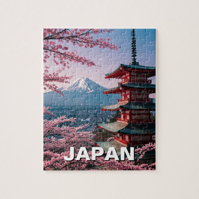 Japan Mount Fuji Fujisan Cherry Blüten Postkarte (Vertikal)