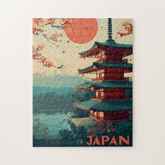 Japan Mount Fuji Pagode vintage (Vertikal)