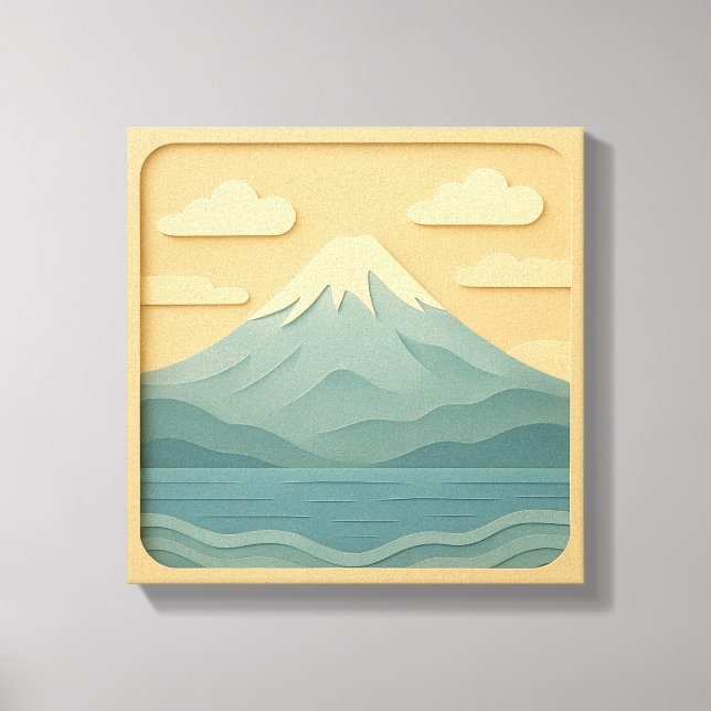 JAPAN | Mount Fuji | Papierschneiden Leinwanddruck (Vorderseite)