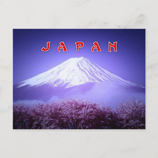Japan Mount Fuji stilisiert Postkarte (Vorderseite)