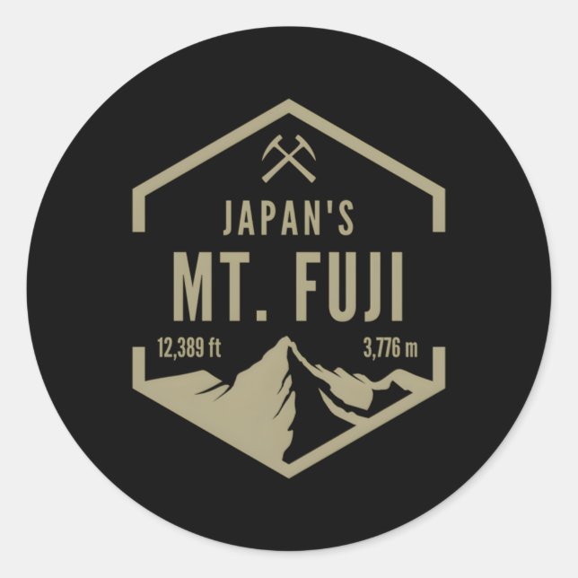 Japan Mt Fuji Runder Aufkleber (Vorderseite)