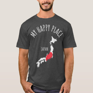 Japan My Happy Place Reisen Japanische Flagge T-Shirt