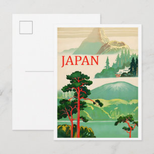 Japan Natur Kunst Vintage Reise Postkarte