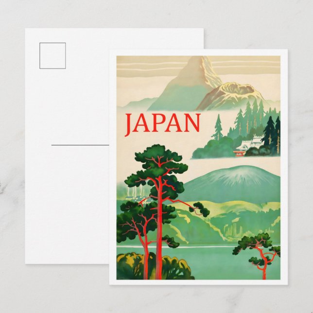 Japan Nature Art Vintage Travel Postkarte (Vorne/Hinten)