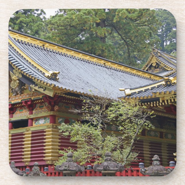 Japan, Nikko. Toshogu Schrein und Mausoleum in 2 Getränkeuntersetzer (Vorderseite)