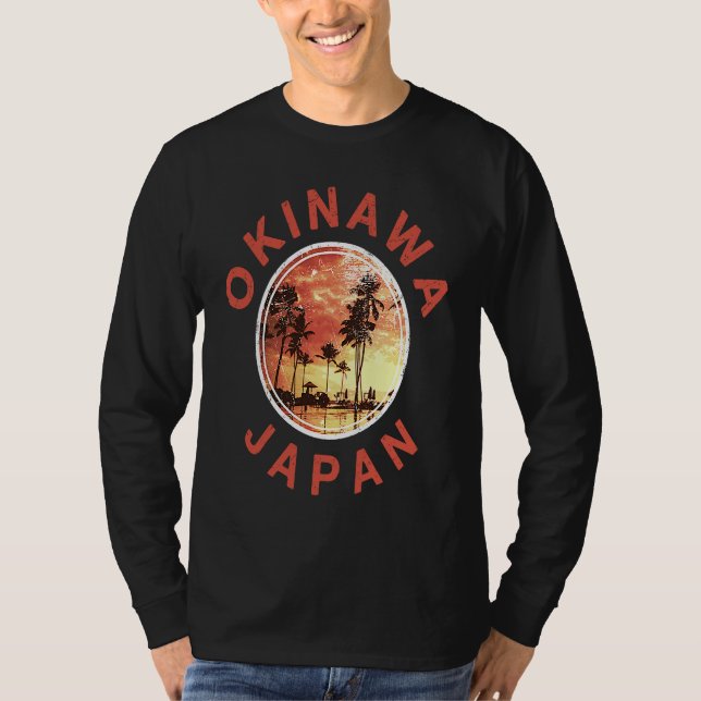 Japan Okinawa Vintage Sunset T-Shirt (Vorderseite)