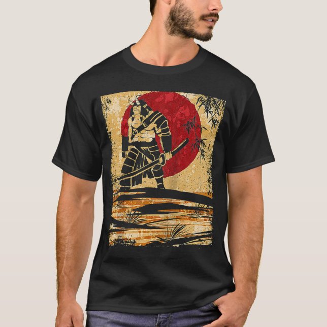 Japan Oni Fighter Japanischer Retro Raglan T-Shirt (Vorderseite)