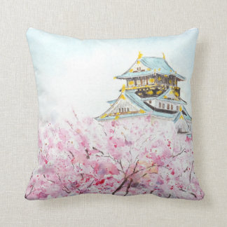 Japan Osaka Burg und Sakura werfen Kissen