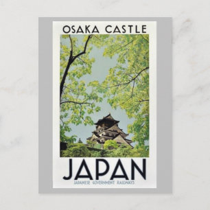 JAPAN Osaka-Schloss Reisen in alter Zeit Postkarte