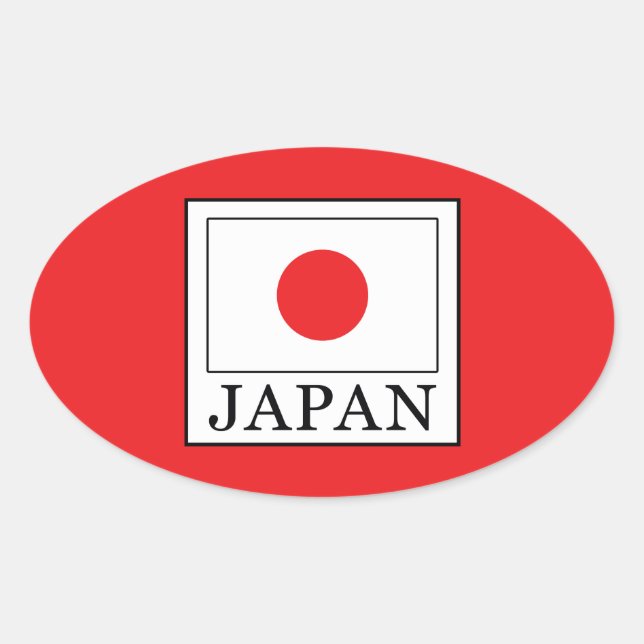 Japan Ovaler Aufkleber (Vorderseite)