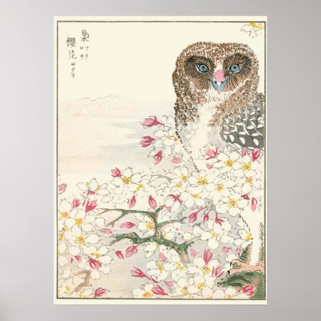 Japan Owl Vintag Poster (Vorne)