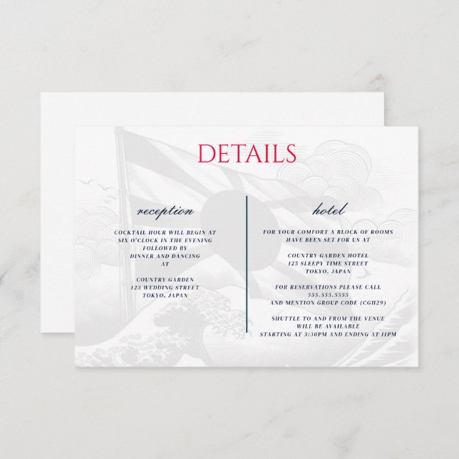 Japan Paar Begleitkarte (Vorne/Hinten)