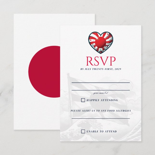 Japan Paar RSVP Karte (Vorne/Hinten)