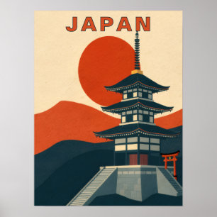 Japan Pagode Tempel Reise Kunst Poster