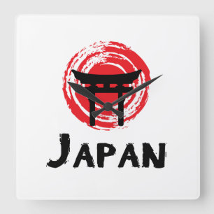 Japan Quadratische Wanduhr
