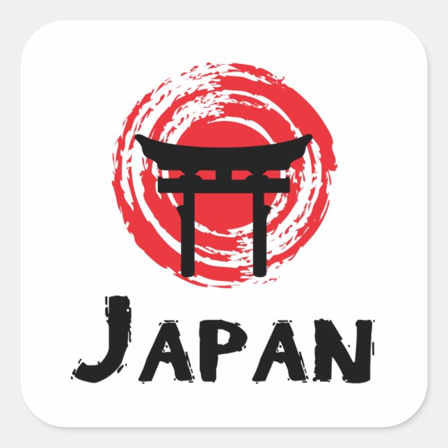 Japan Quadratischer Aufkleber (Vorderseite)