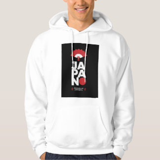 Japan Red Faltfächer mit kühner Typografie Hoodie