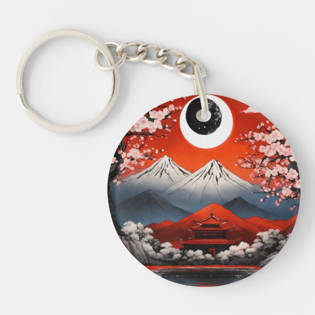 Japan Red Sun der heilige Berg Schlüsselanhänger (Vorderseite)