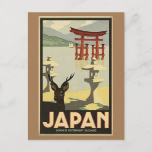JAPAN Reisen im Vintage-Stil Postkarte