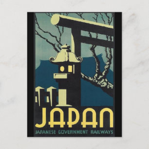 JAPAN Reisen im Vintage-Stil Postkarte