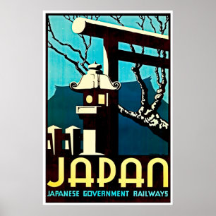 Japan Reiseplakat Eisenbahnen Druck japanische Kun Poster