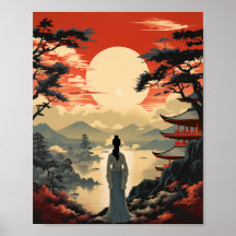 Japan-Reiseplakat im Vintage-Stil