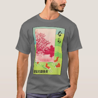 Japan Reiseplakat - Kirschblüten - Sika-Hirsche  T-Shirt