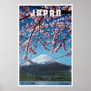 Japan Reiseplakat Mt Fuji Druck Japanische Kirsche Poster