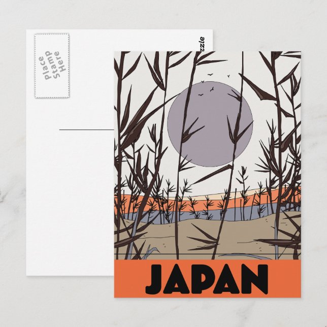 Japan Reiseplakat Postkarte (Vorne/Hinten)
