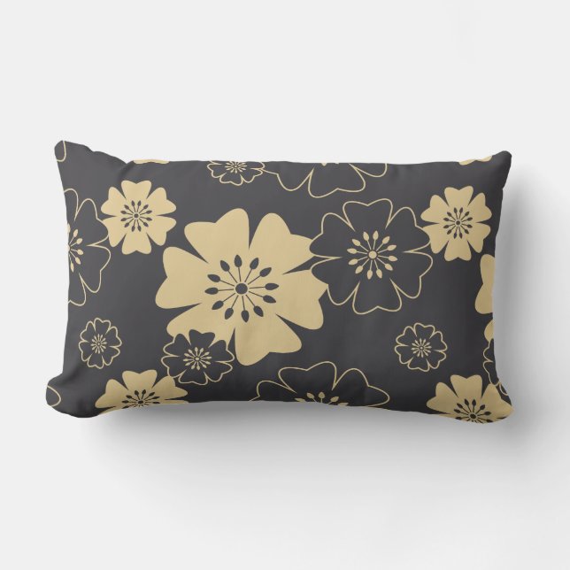  Japan. Reversible Gelbe Blume Kissen Für Draußen (Vorderseite)
