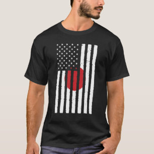 Japan Roots USA-Flagge Heritage Halb japanisch-ame T-Shirt