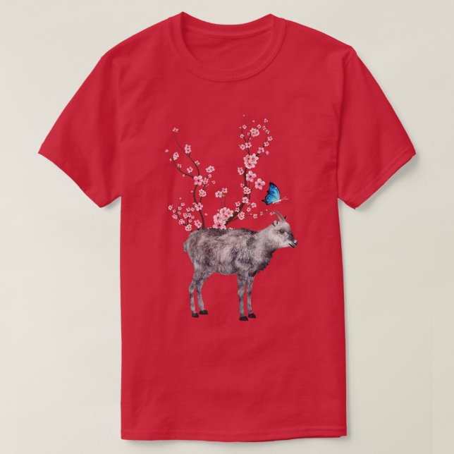 Japan Sakura Cherry Blossom Japanisch Serow Japani T-Shirt (Design vorne)