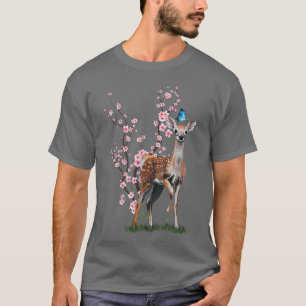 Japan Sakura Cherry Blossom Sika Deer Japanisch T-Shirt