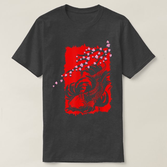 Japan Sakura Fisch Kirsche Blossom Tree Japanische T-Shirt (Design vorne)