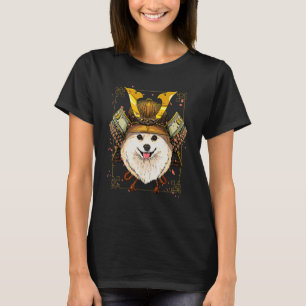 Japan Samurai Spitz Dog Japanischer Kriegerbus T-Shirt