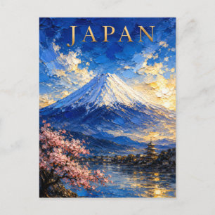 Japan: Scenic Spring Mount Fuji Art Souvenir Postkarte