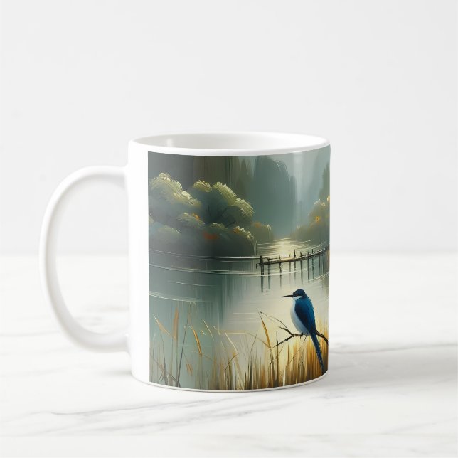 Japan See Vogel 1 - Leinwand Kaffeetasse (Links)